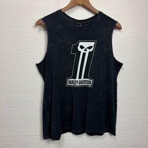 Harley-Davidson Black Graphic Muscle Tee #1 Baton Rouge Large